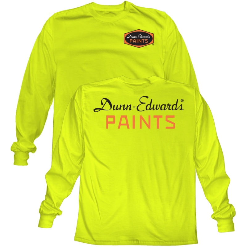Dunn-Edwards Hi-Visibility Yellow Long Sleeve T-Shirt