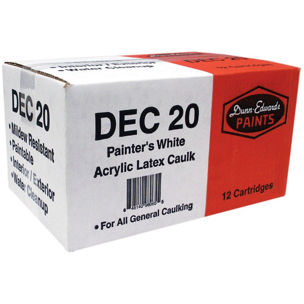 Dunn-Edwards White Acrylic Caulk, 12 pack