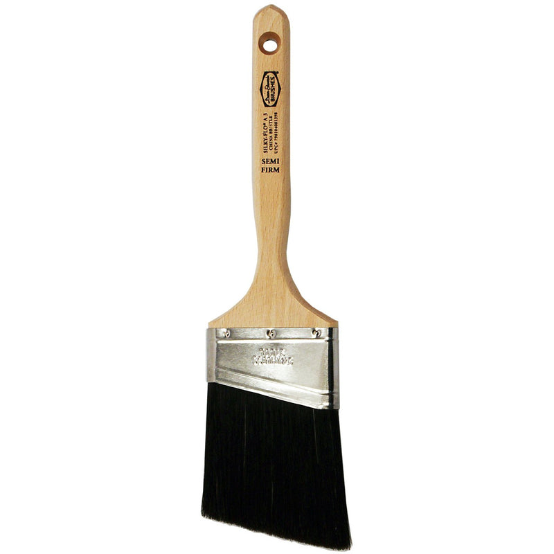 Weiler 40022 3 Wall Paint Brush, Black China Bristle Fill, 3-1/4 Trim Length, Sanded Wood Handle